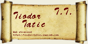 Tiodor Tatić vizit kartica